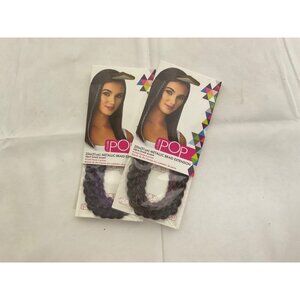 Scunci Pop Metallic Braid Extensions - set of two
